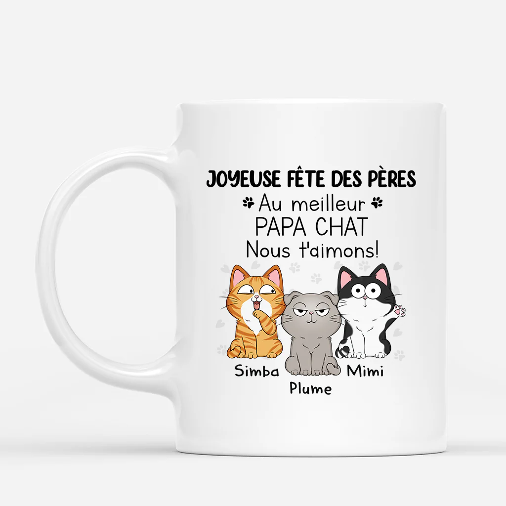 Tasse Papa Chat Personnalisé – Au Meilleur Papa Chat