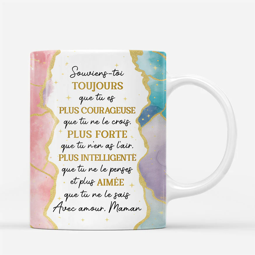 Mug Personnalisé Fille - Souviens-toi Tu Es Courageux - Image 3