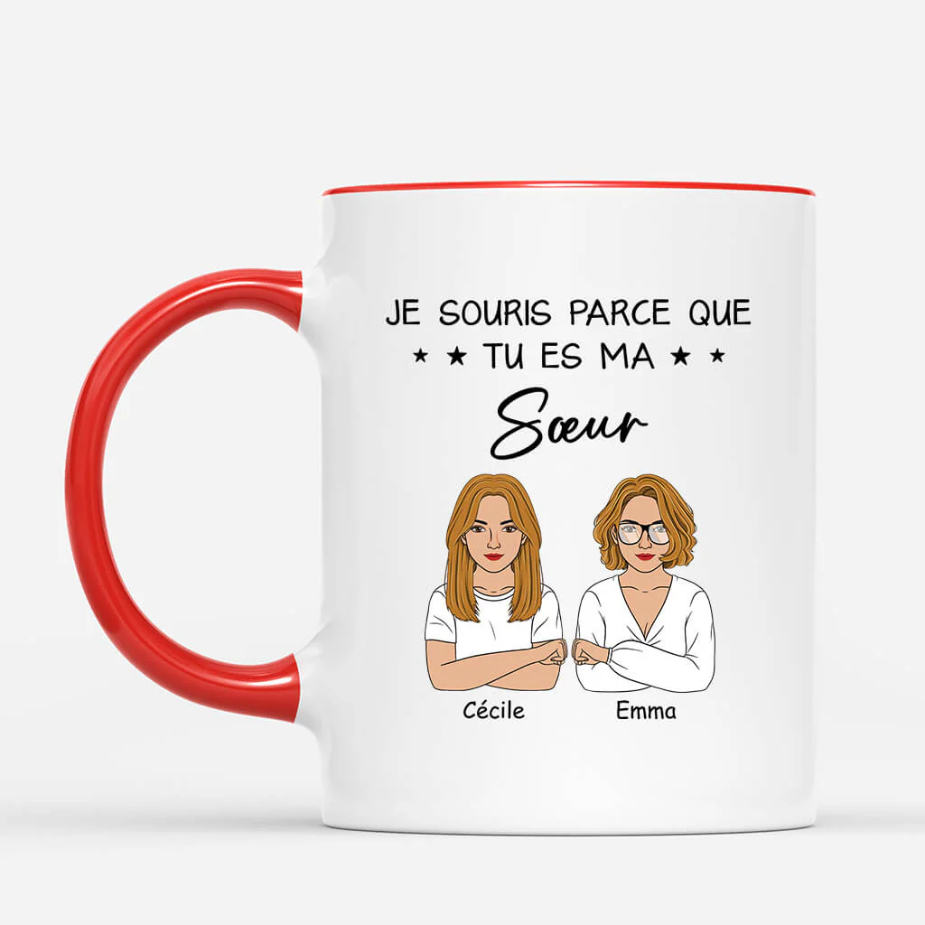 Tasse Personnalisée Frère | Je Souris Parce Que Tu Es Mon Frère - Image 2