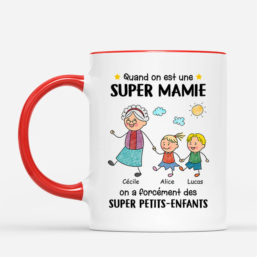 Mug mamie personnalisé – Super mamie affirmée - Image 2
