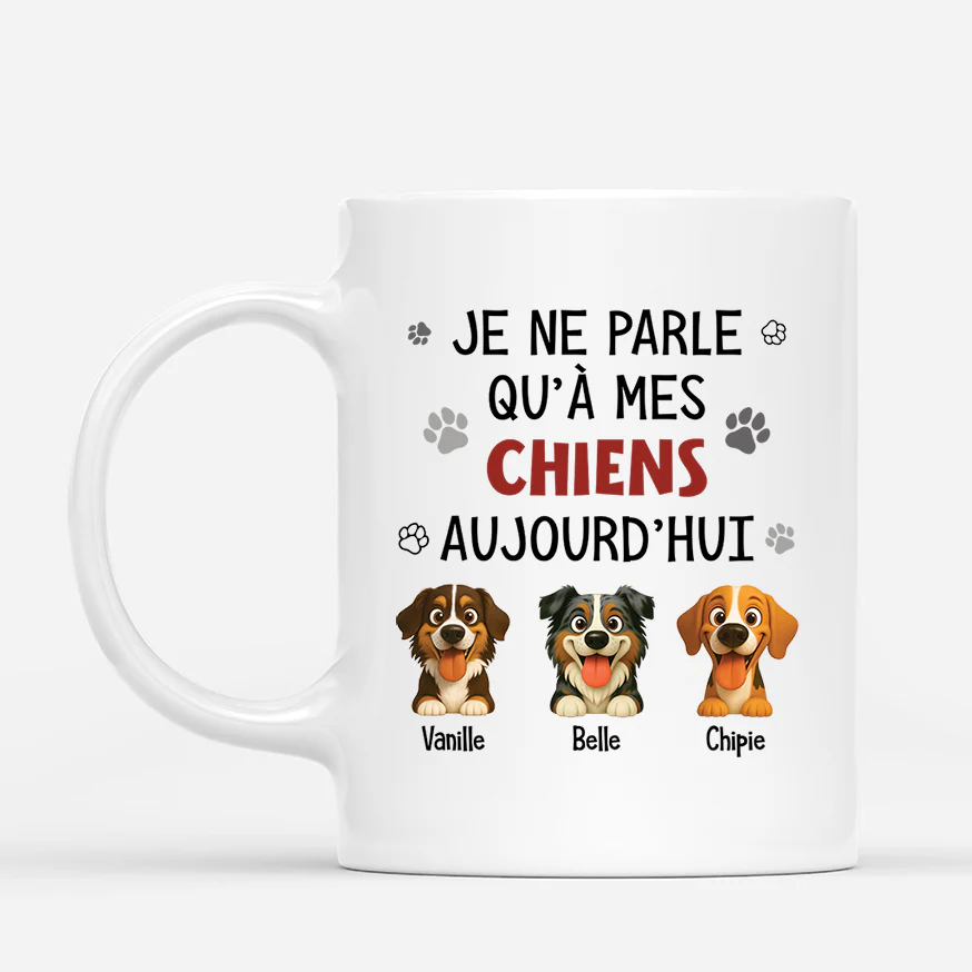 Mug Personnalisé Chien - Je Ne Parle Qu’à Mes Chiens Aujourd’hui
