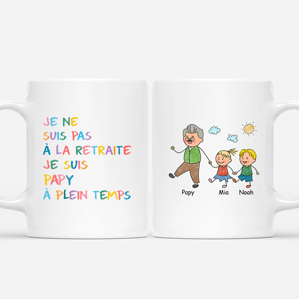 Tasse Personnalisé Fete Des Grand Pere | Je Suis Papy À Plein Temps