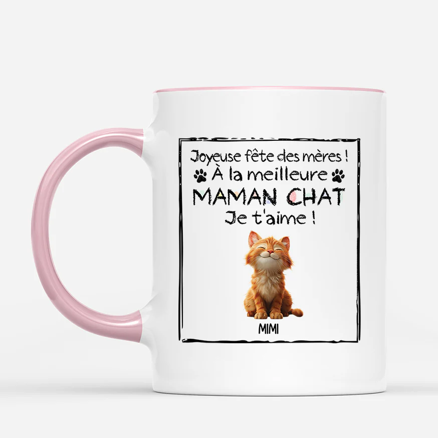 Tasse personnalisée avec chat – Joyeuse fête des pères - Image 2