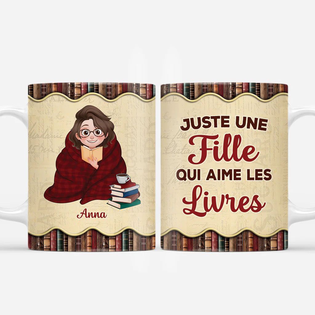 Mug Personnalisé - Juste Une Fille Qui Aime Les Livres Et Café
