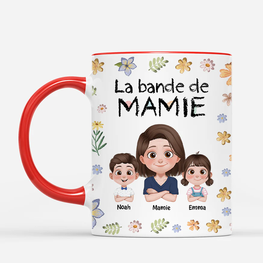 Mug Personnalisé Fête Des Mères - La Bande À Maman Et Fleur Crayon - Image 2