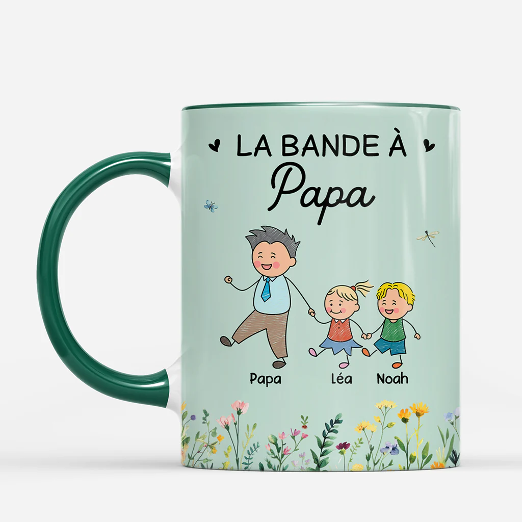 Mug Personnalisé - La Bande À Maman Papa Avec Fleur - Image 2