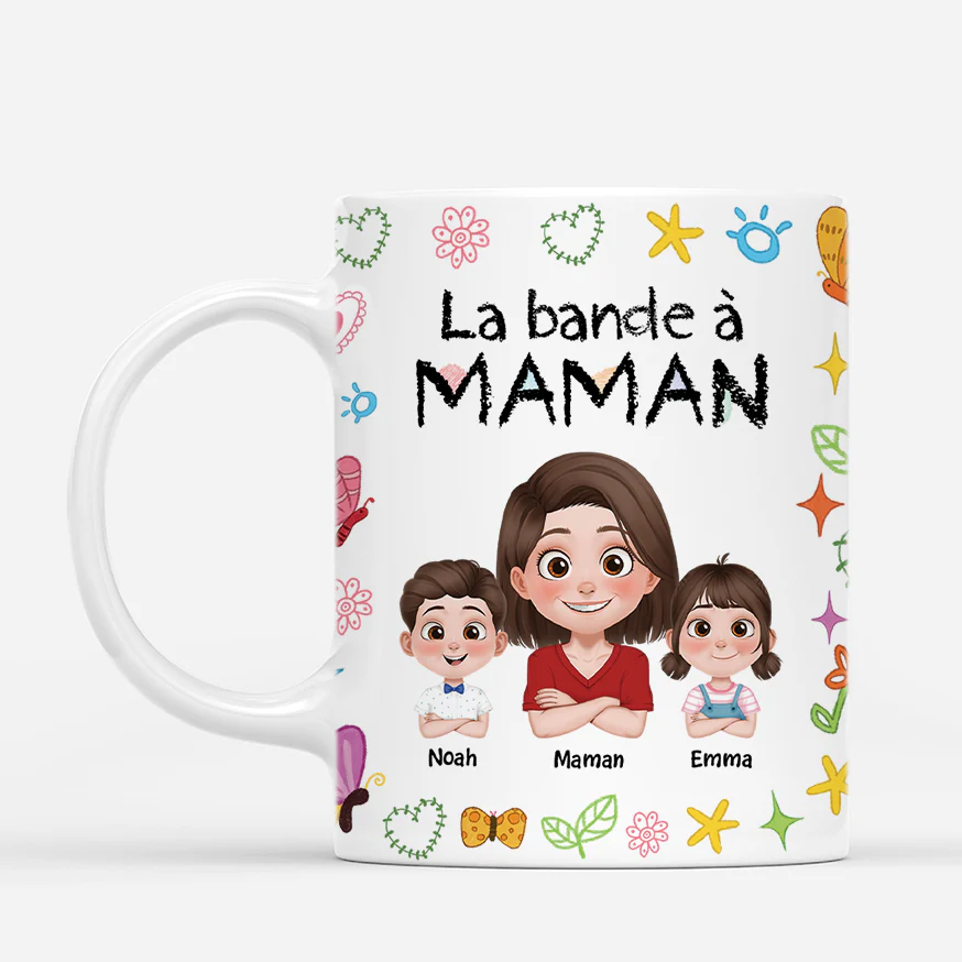 Mug Personnalisé Maman - La Bande À Maman Cartoon Coloré