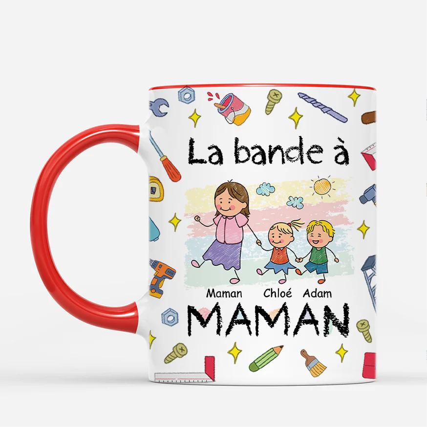 Mug Personnalisé Papa - La Bande À Papa - Outils Dessin Crayon - Image 2