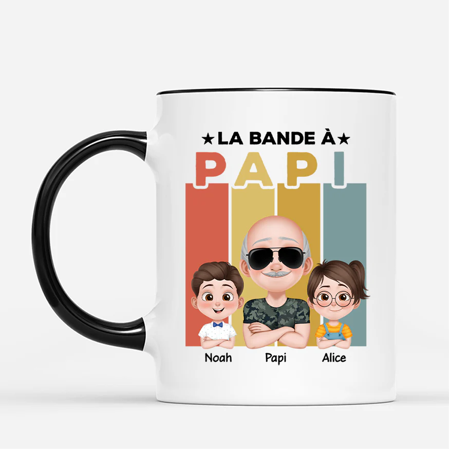 Mug Personnalisé Papa – La Bande À Papa Style Rétro - Image 2