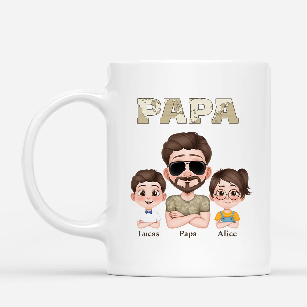 Mug Personnalisé Papa - La Bande À Papa Soldat - Version Carte
