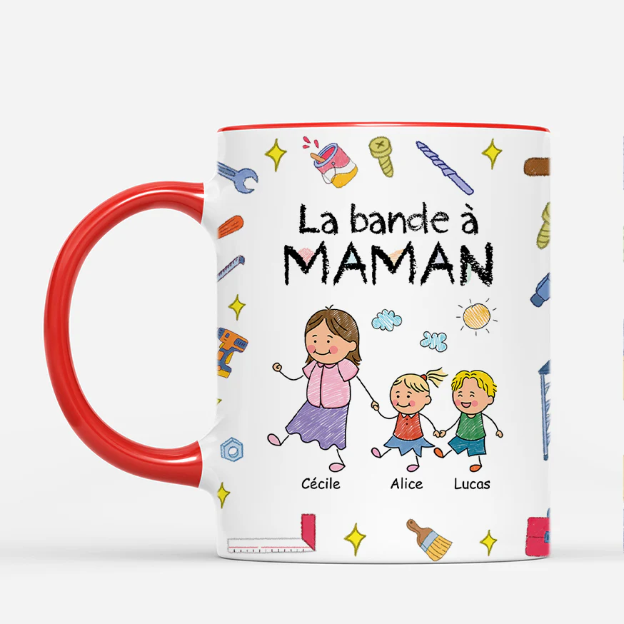 Mug Personnalisé - La Bande À Papy Bricoleur - Dessin Crayon - Image 2