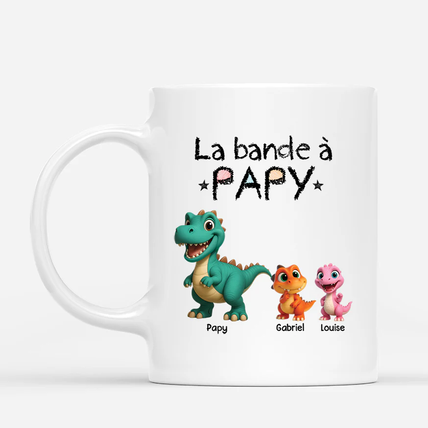 Tasse Personnalisée Papy | La Bande A Papy Dinosaure