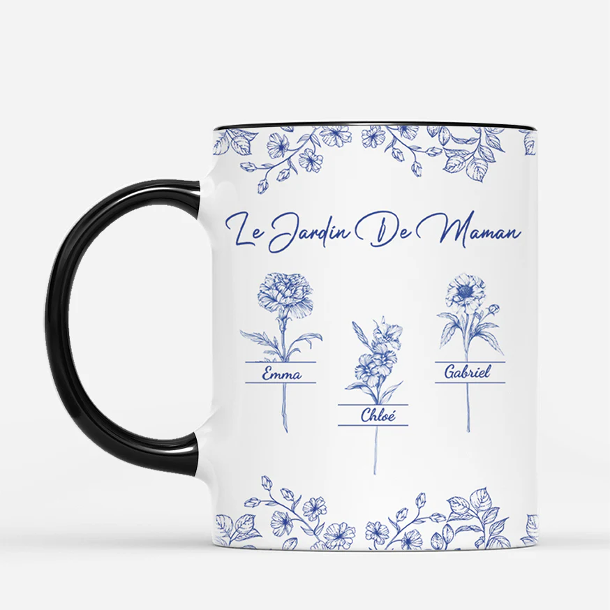 Mug Personnalisé - Le Jardin De Mamie Dessin Bleu - Image 2