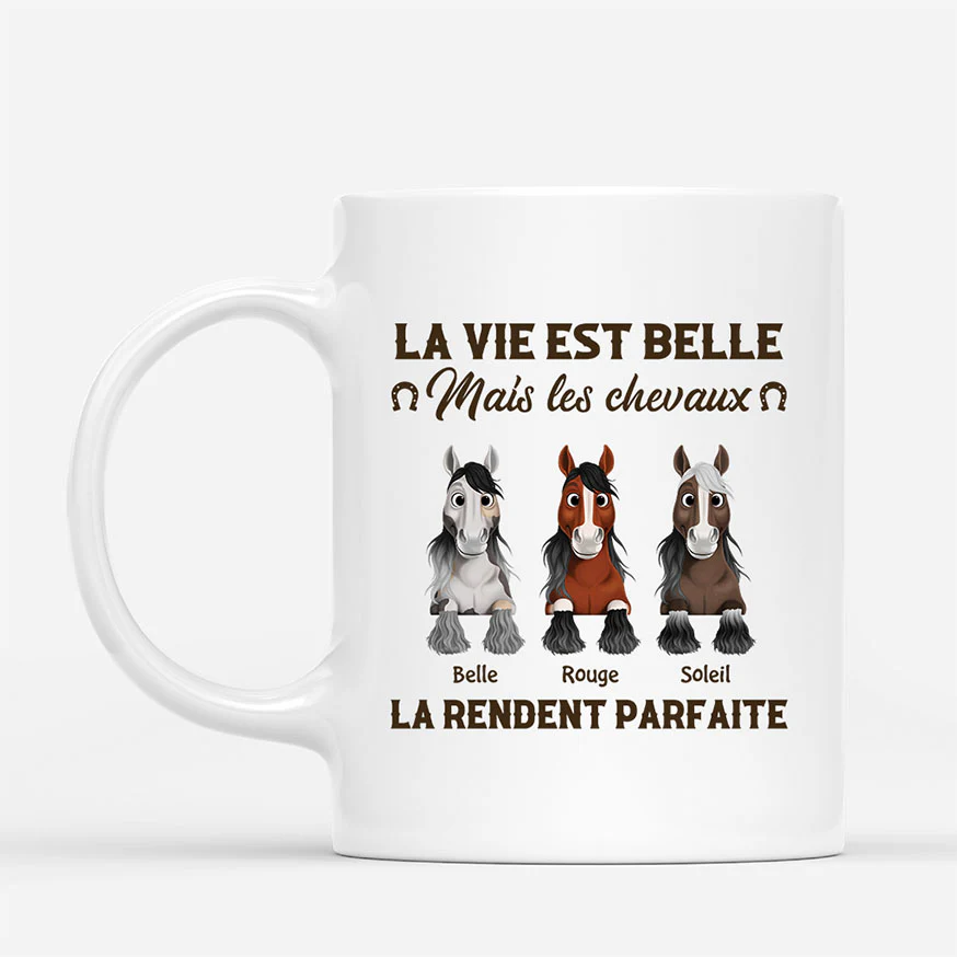 Mug Personnalisé Cheval - La Vie Est Belle