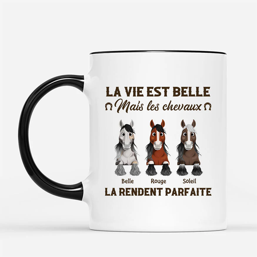 Mug Personnalisé Cheval - La Vie Est Belle - Image 2