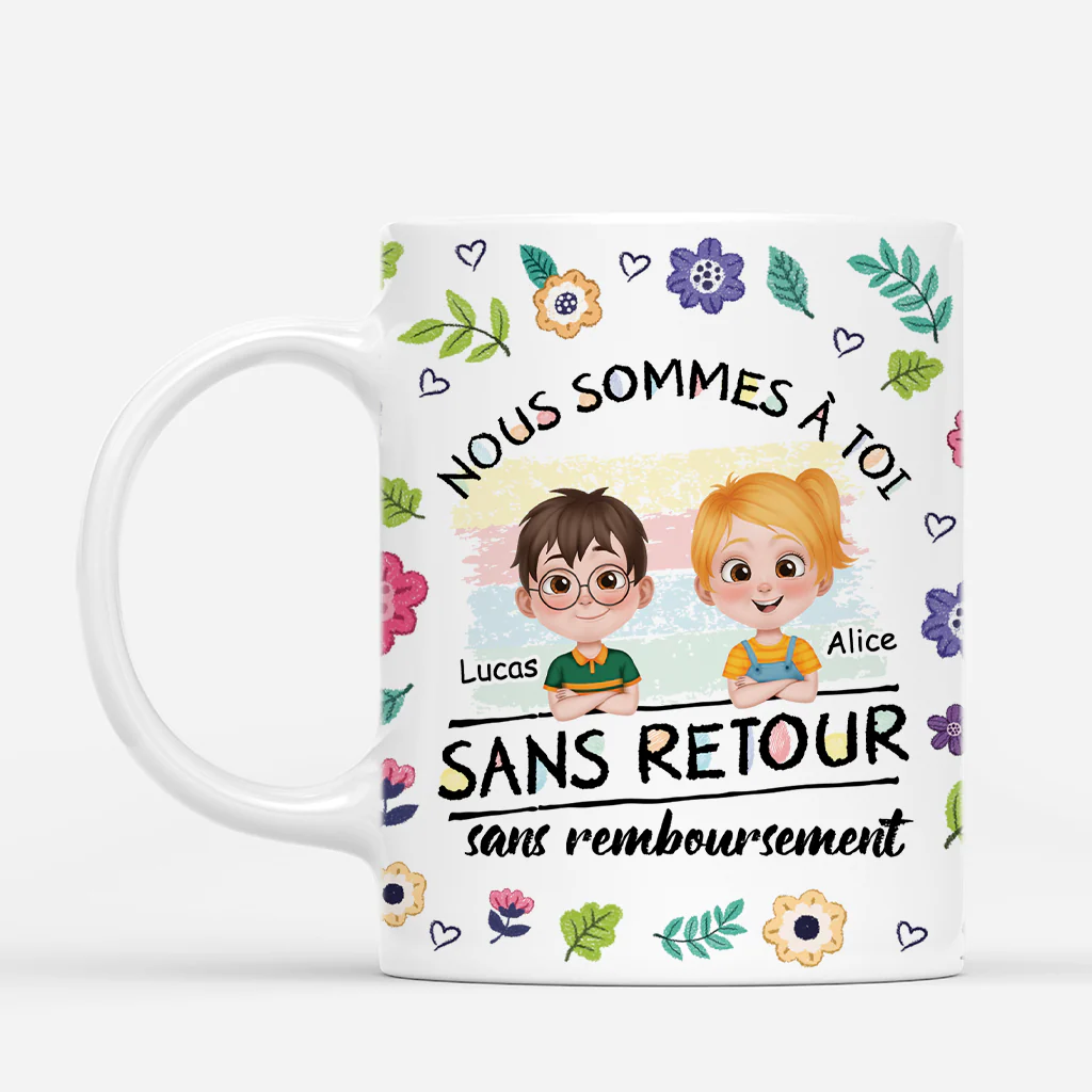 Mug Personnalisé Fête Des Mères - Aucun Retour Avec Fleurs Colorés
