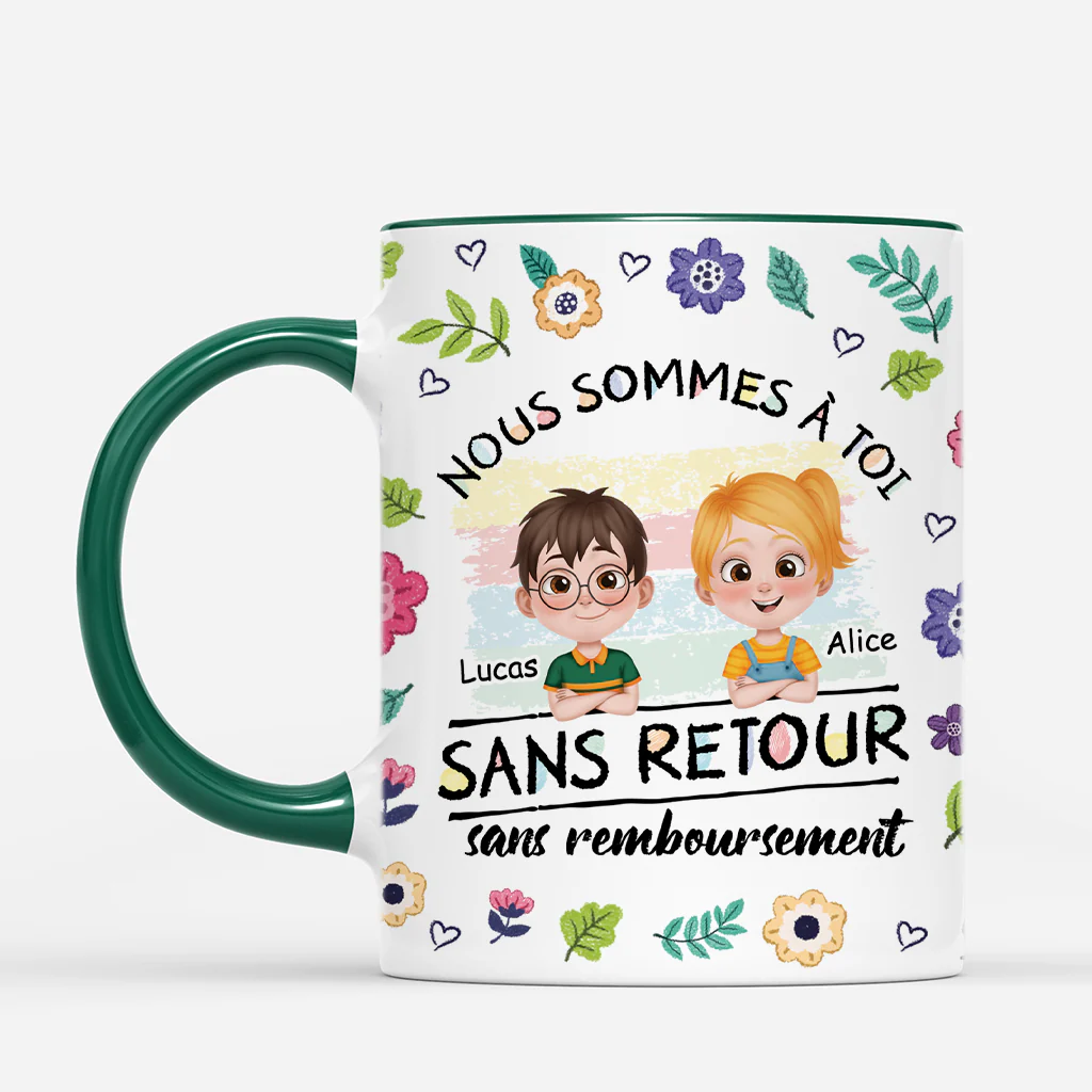Mug Personnalisé Fête Des Mères - Aucun Retour Avec Fleurs Colorés - Image 2