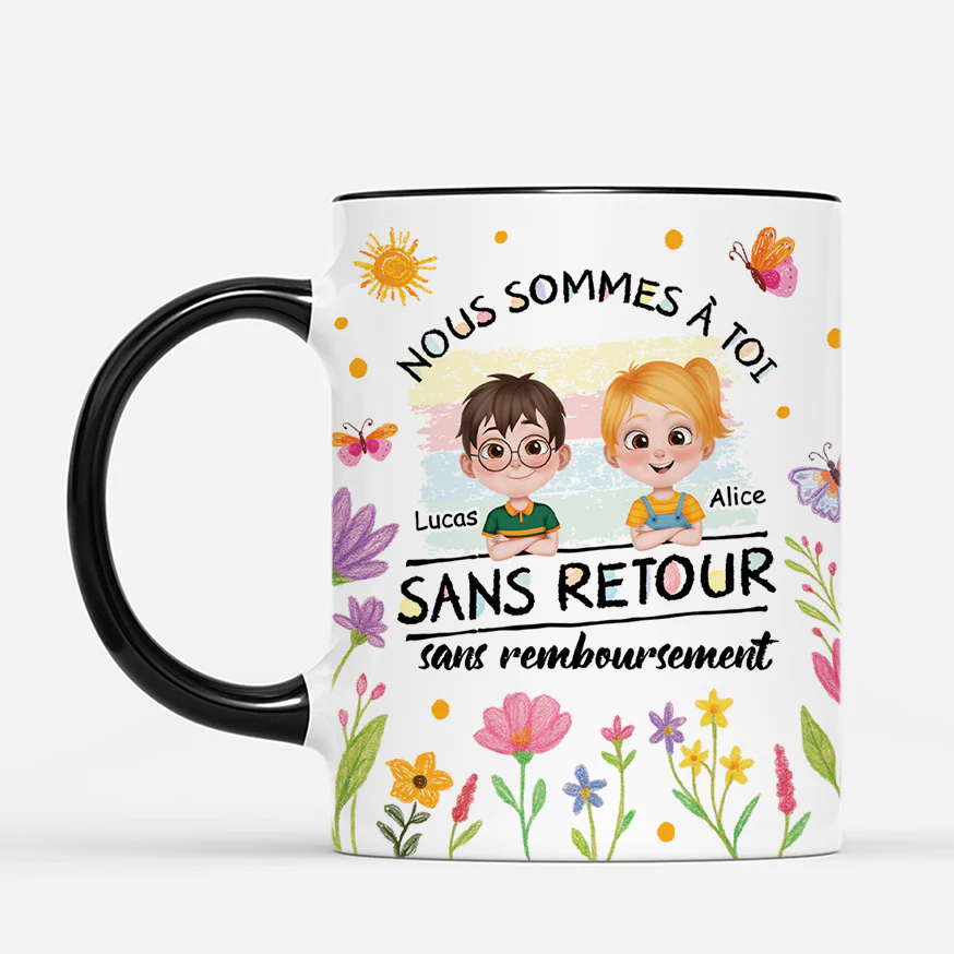 Mug Personnalisé Maman - Aucun Retour Ni Remboursement - Dessin Crayon - Image 2