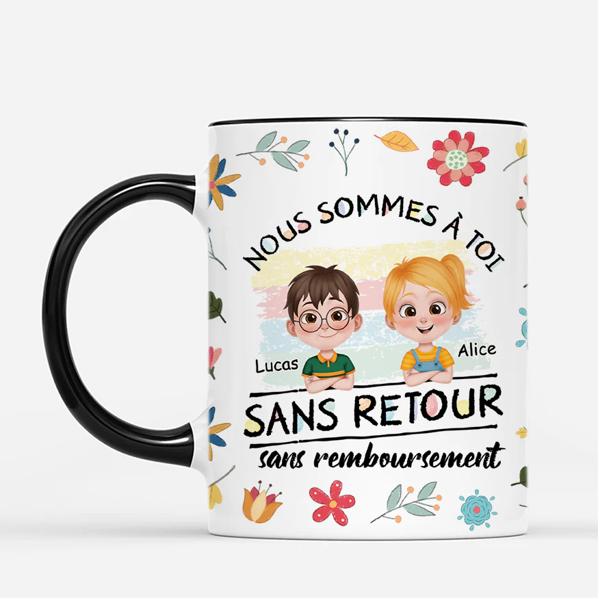 Mug Personnalisé Maman - Aucun Retour Avec Fleurs Dessin Crayon - Image 2