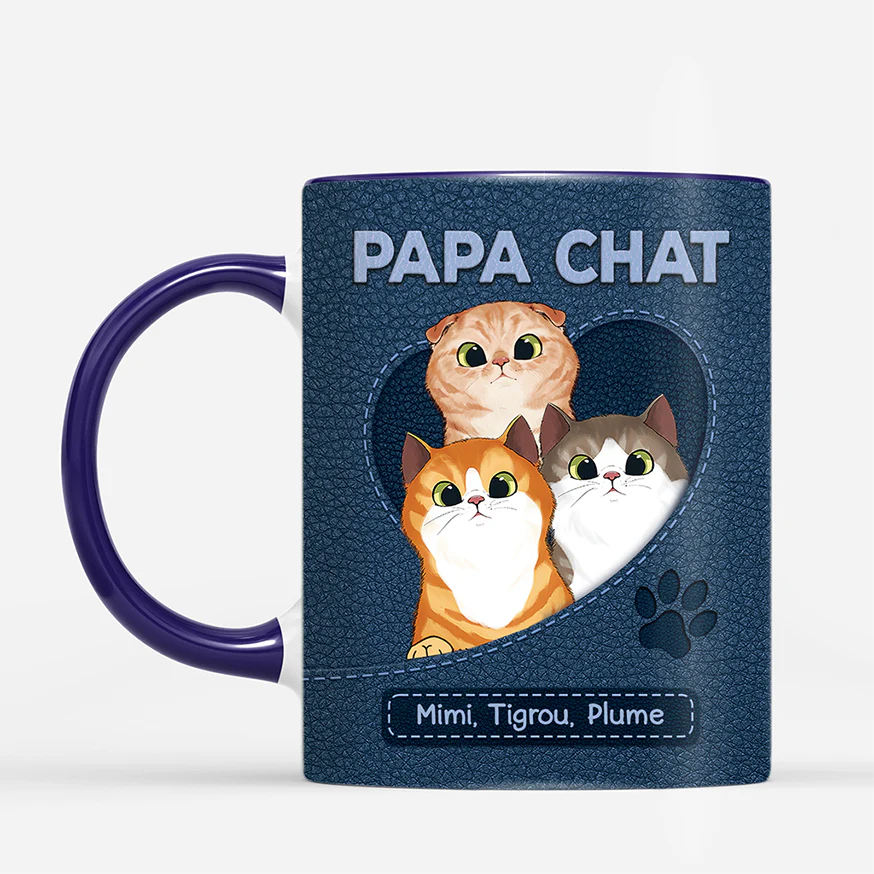 Mug Personnalisé Chat - Maman/Papa Chat Avec Patte - Image 2