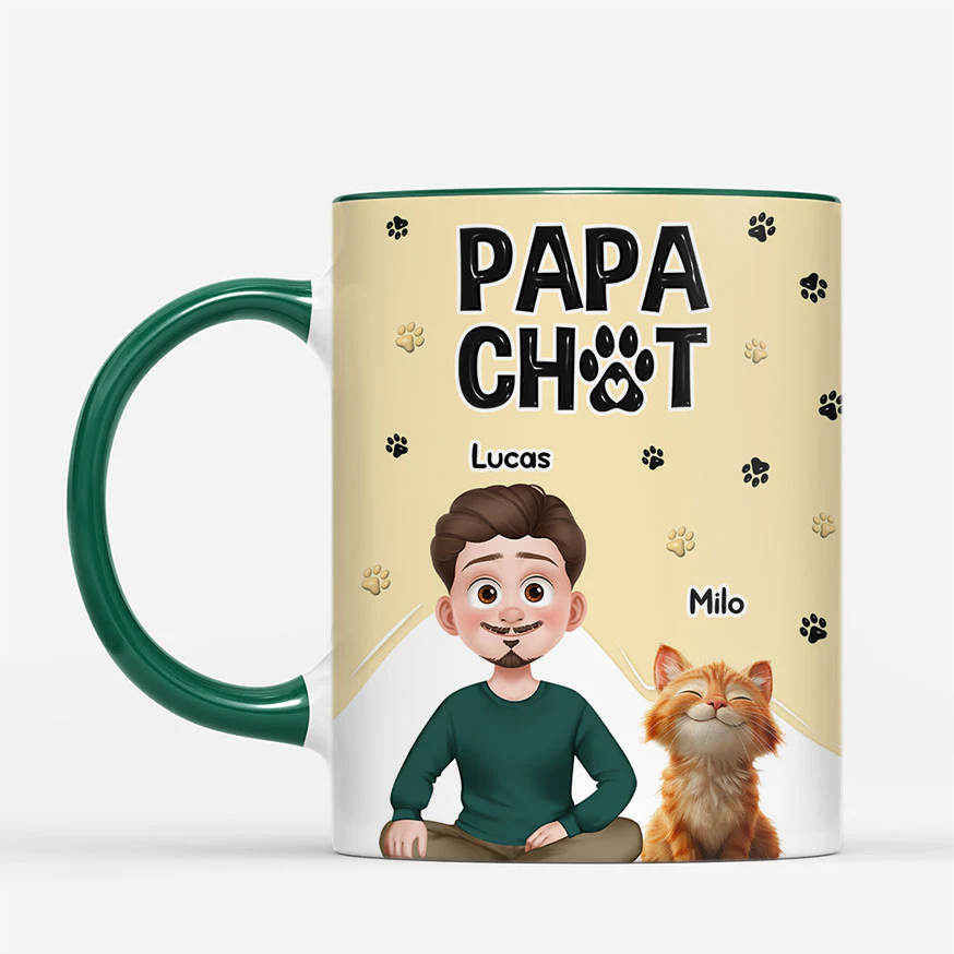 Tasse Personnalisée Chat - Maman/Papa Chat T'aime - Image 2