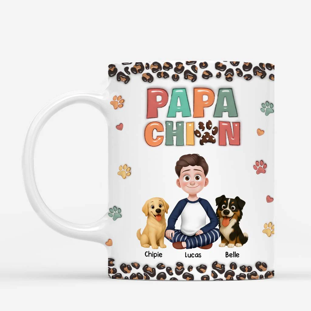 Mug Personnalisé Chien - Papa/Maman Chien Style Léopard