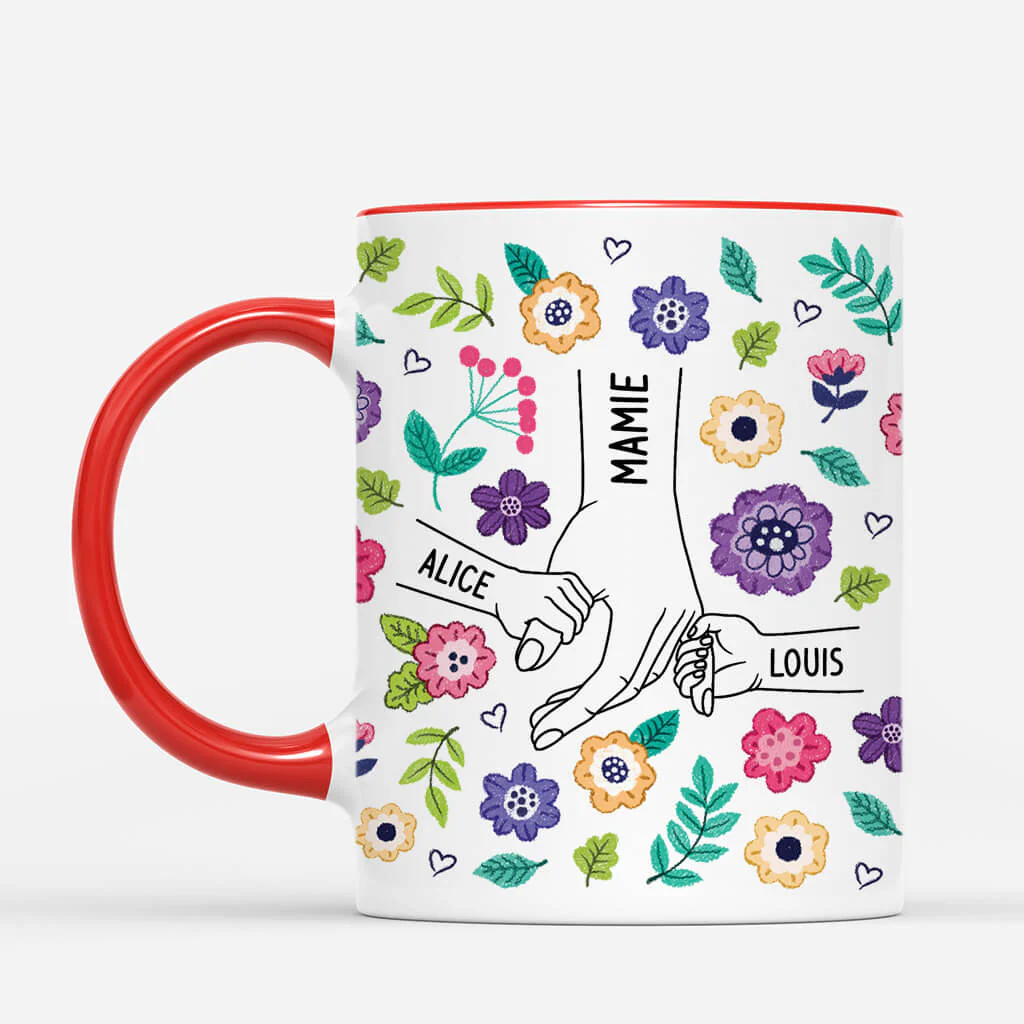 Mug Personnalisé Maman - Fleurs Colorées - Image 2