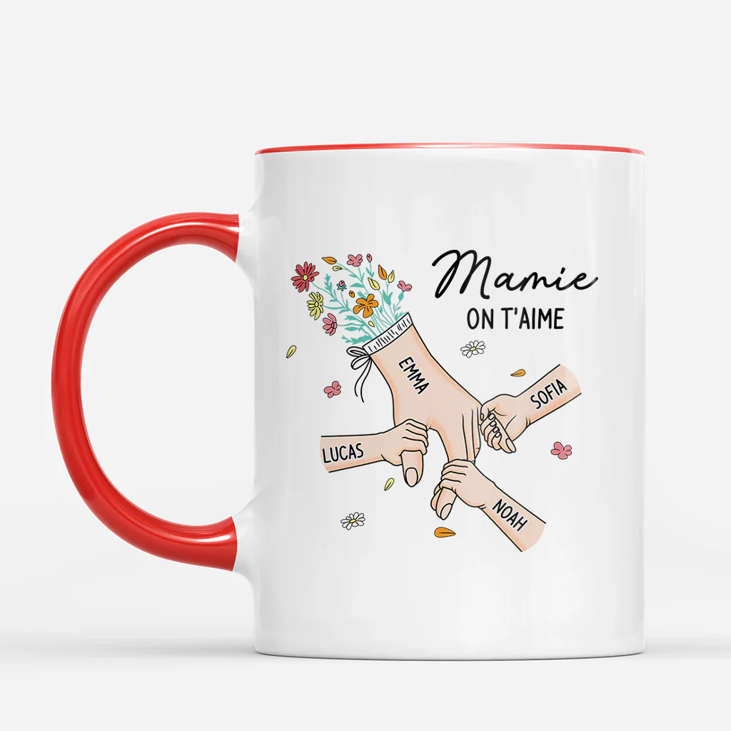 Mug Personnalisé Maman - Dessin Main Dans La Main - Image 2