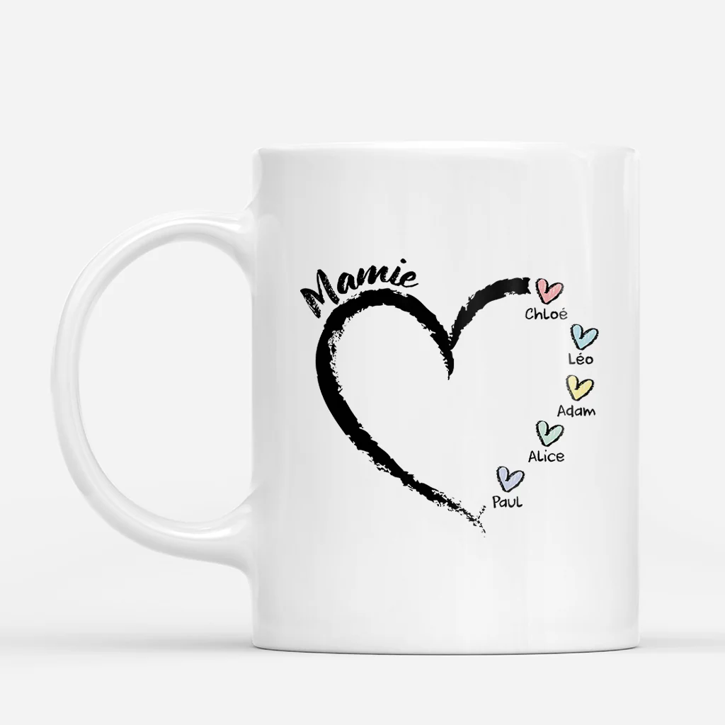 Mug Personnalisé Maman Mamie - Petits Cœurs D'amour