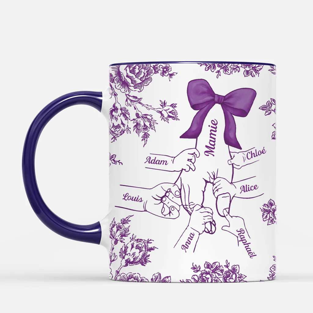 Tasse Personnalisée Maman - Nœud Et Fleurs - Image 2