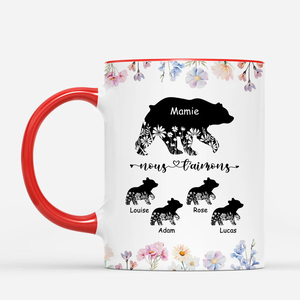 Mug Personnalisé Pour Maman - Maman Ours Nous T'Aimons - Image 2