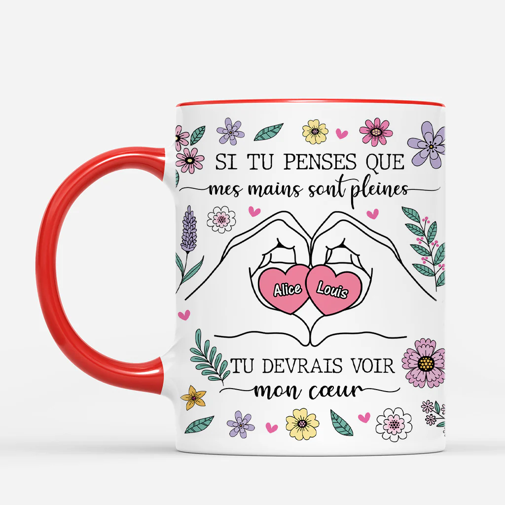 Mug Personnalisé Maman - Si Tu Penses Que Mes Mains Sont Pleines - Image 2