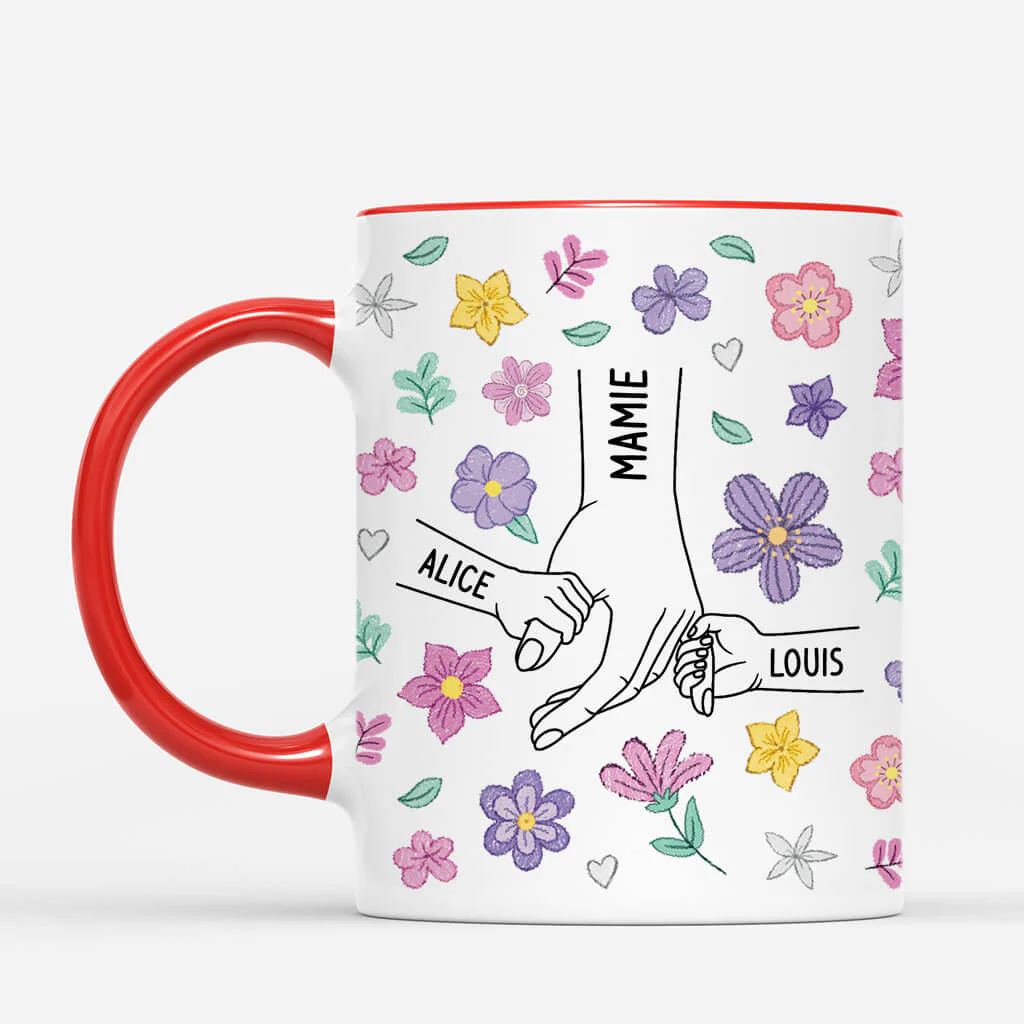 Mug Personnalisé Maman - Maman Et Fleurs Version Pastel - Image 2