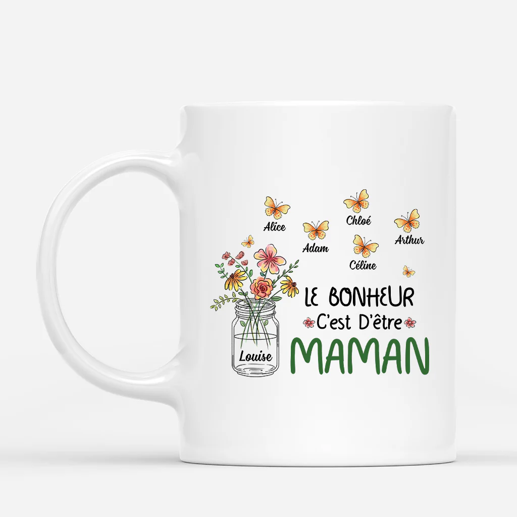 Mug Personnalisé Mamie - Le Bonheur C'Est D'Être Mamie