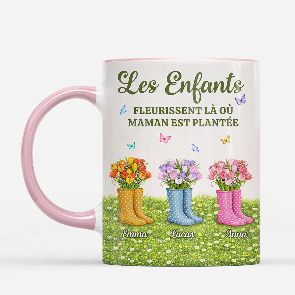Mug Personnalisé Mamie Maman - Les Petits-enfants Fleurissent - Image 2