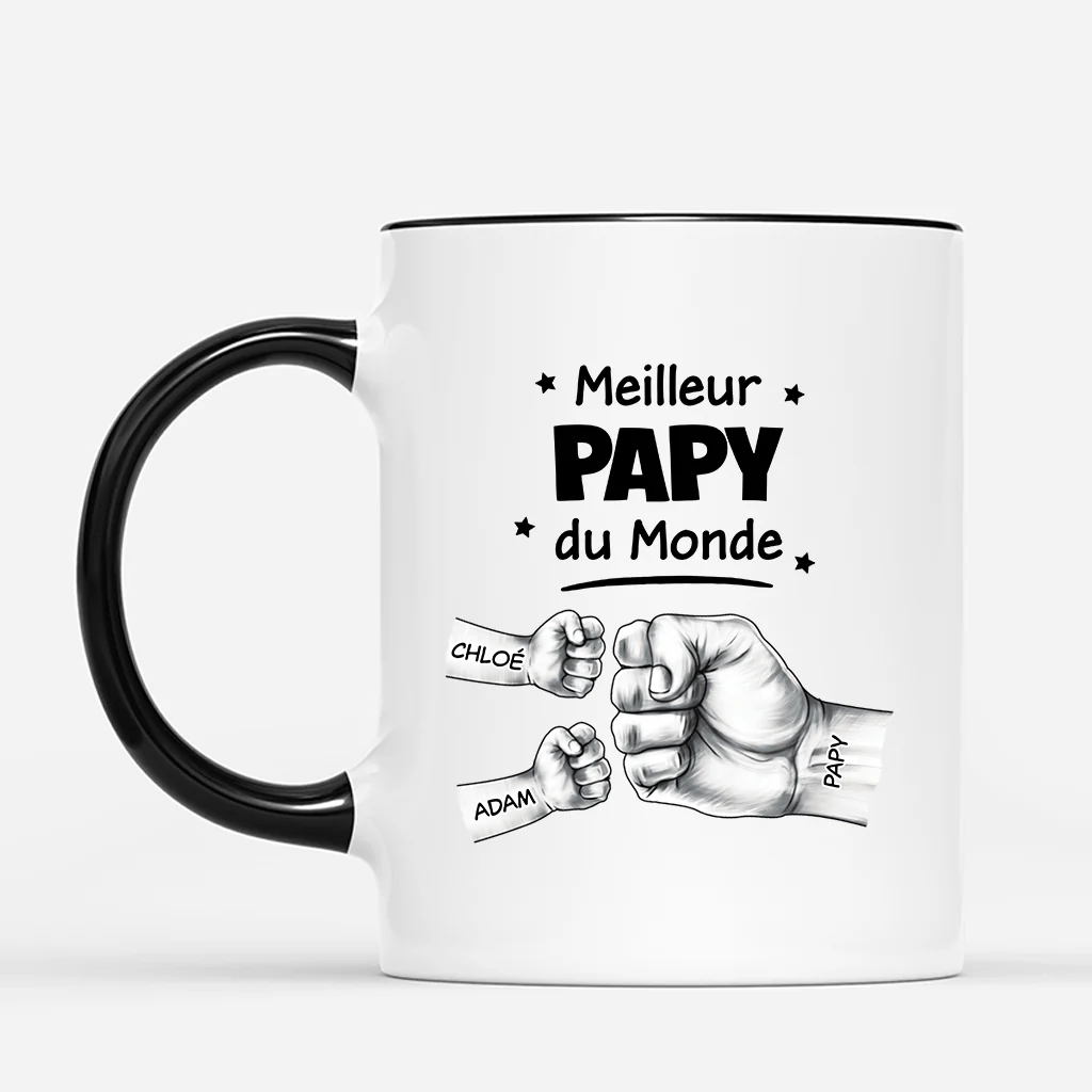 Mug Personnalisé - Meilleur Papa Dans Le Monde - Poings - Image 2