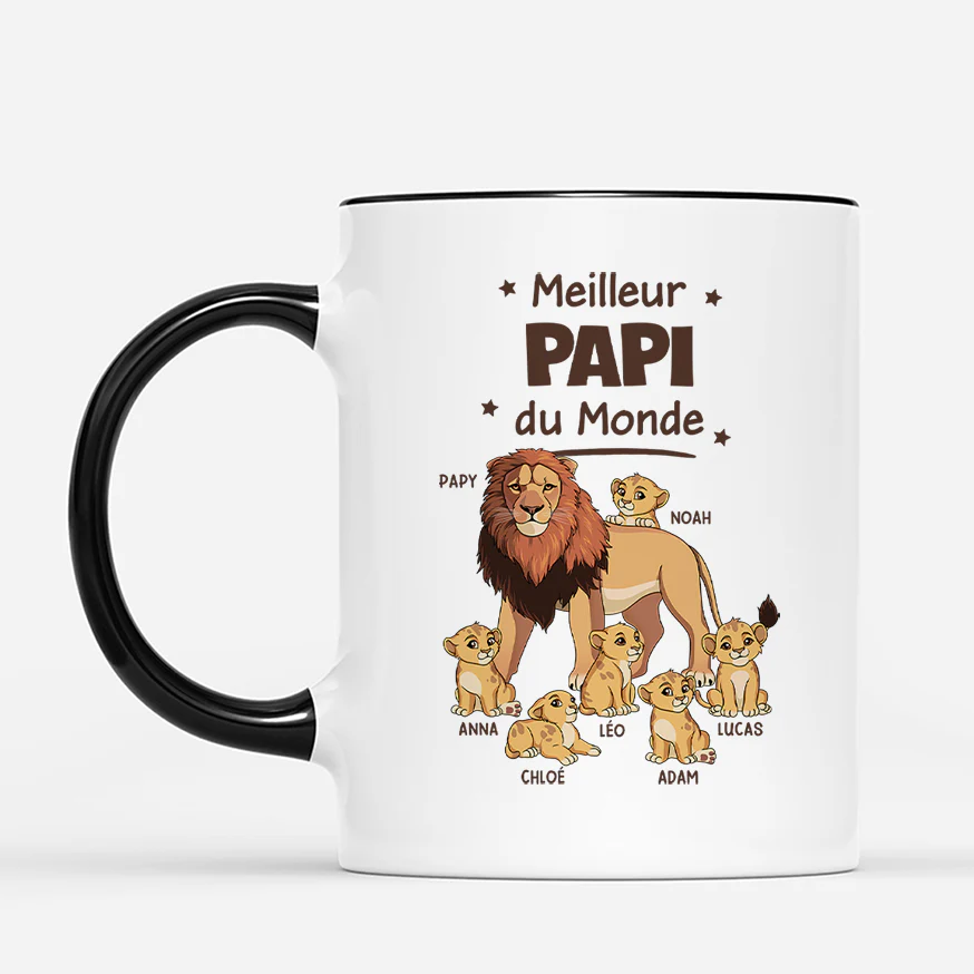 Mug Personnalisé Papa - Meilleur Papa Lion - Image 2