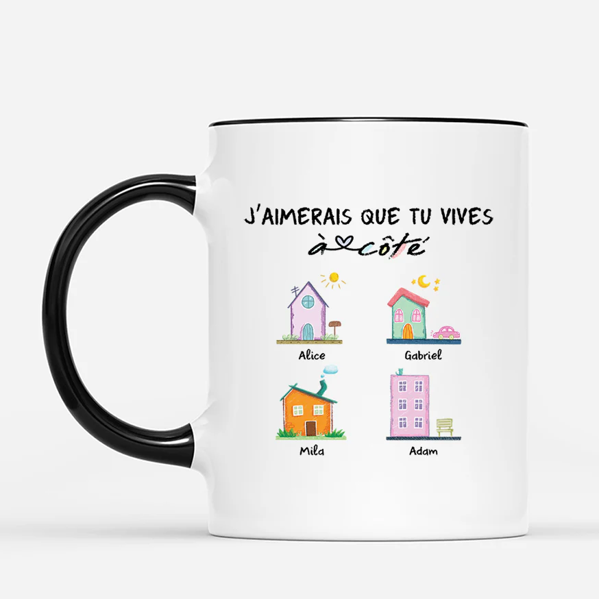 Mug Personnalisé Meilleure Amie | Vivre À Côté Coloré - Image 2