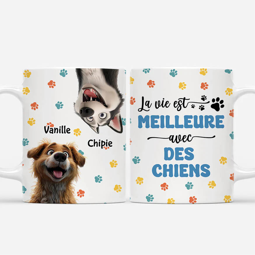 Mug Avec Chien | Meilleure Vie Avec Chiens Personnalisé