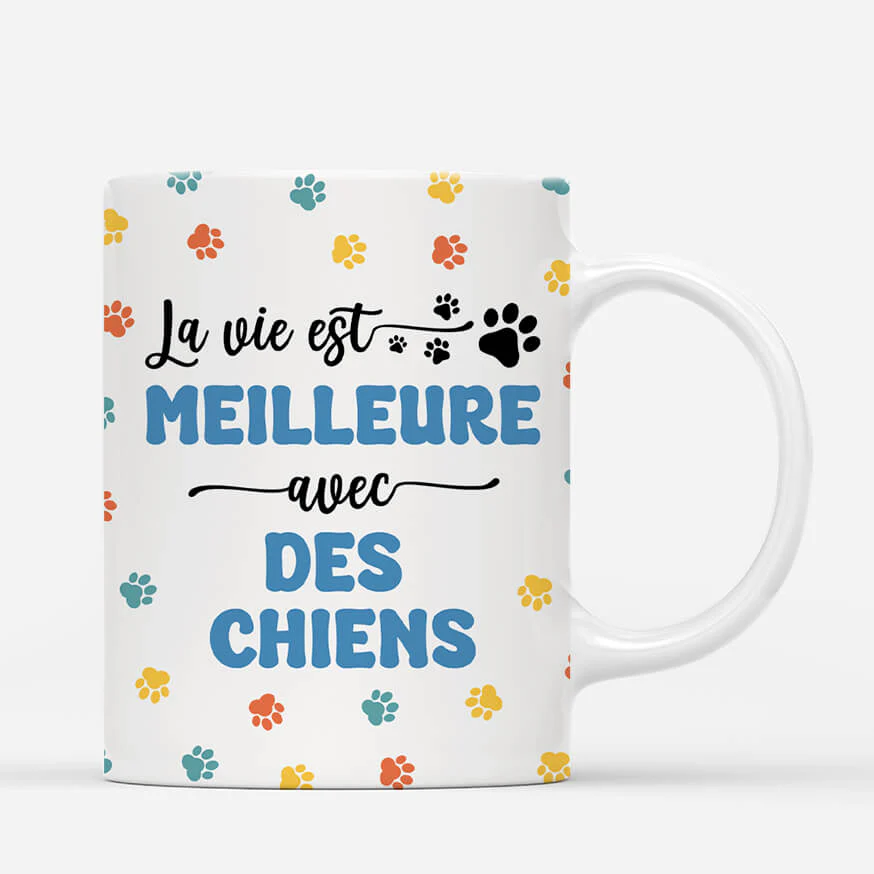 Mug Avec Chien | Meilleure Vie Avec Chiens Personnalisé - Image 3