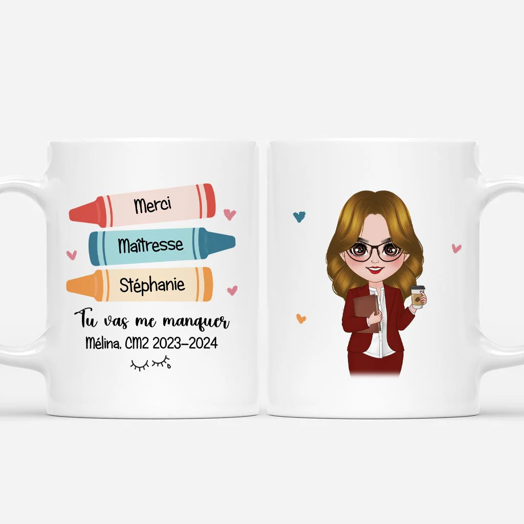Mug Maitresse Personnalisé - Merci Maitresse Avec Photo