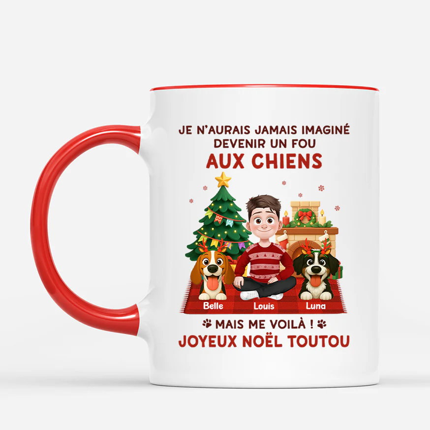 Mug Personnalisé Noël - Devenir Une Folle Aux Chiens - Image 2