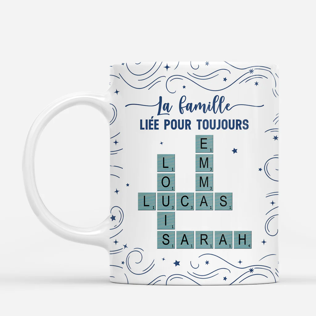 Mug Personnalisé - Notre Famille Avec Mot-Croisé