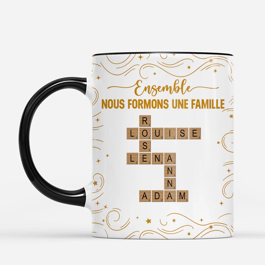 Mug Personnalisé - Notre Famille Avec Mot-Croisé - Image 2