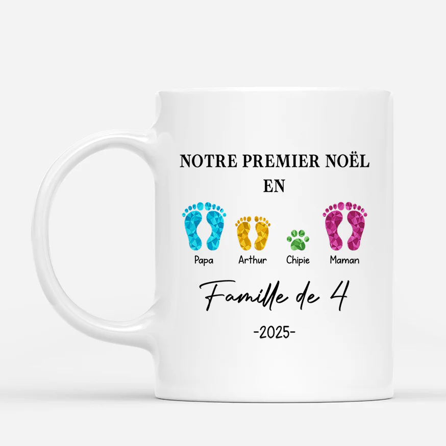 Mug de Noël Personnalisé - Notre Premier Noël en Famille