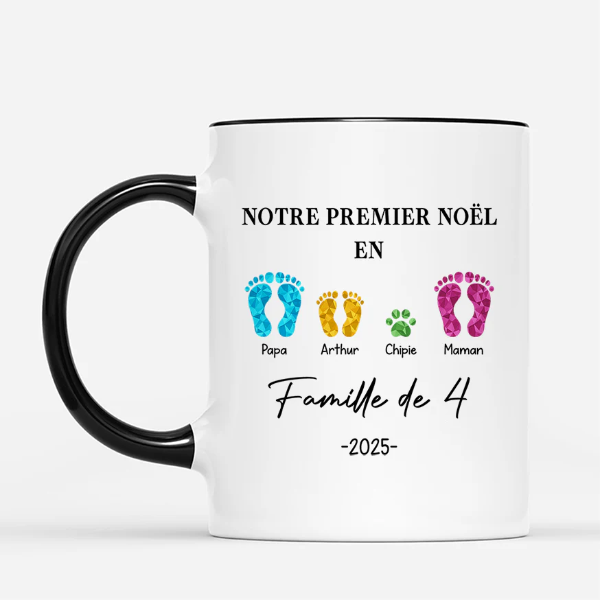 Mug de Noël Personnalisé - Notre Premier Noël en Famille - Image 2