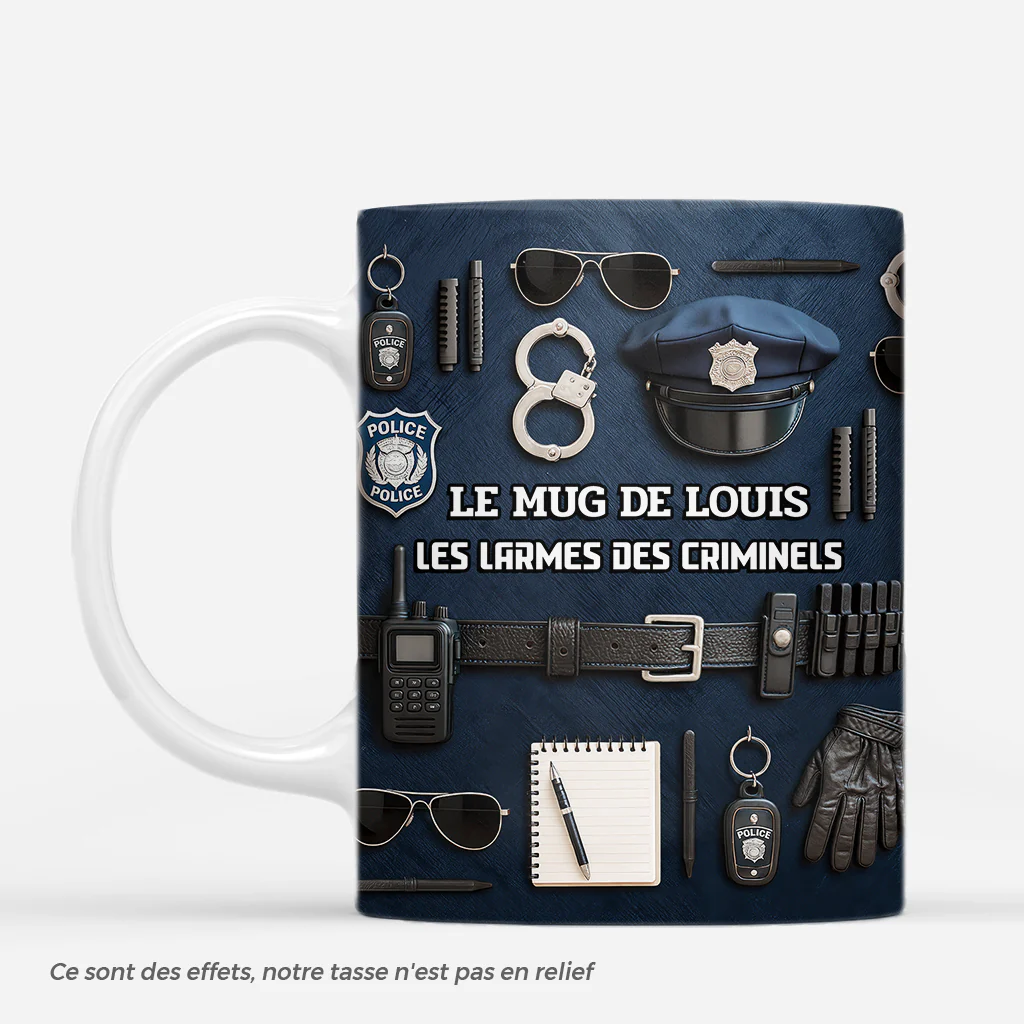 Mug Personnalisé Officier De Police Pour Femme/Homme - Les Larmes Des Criminels