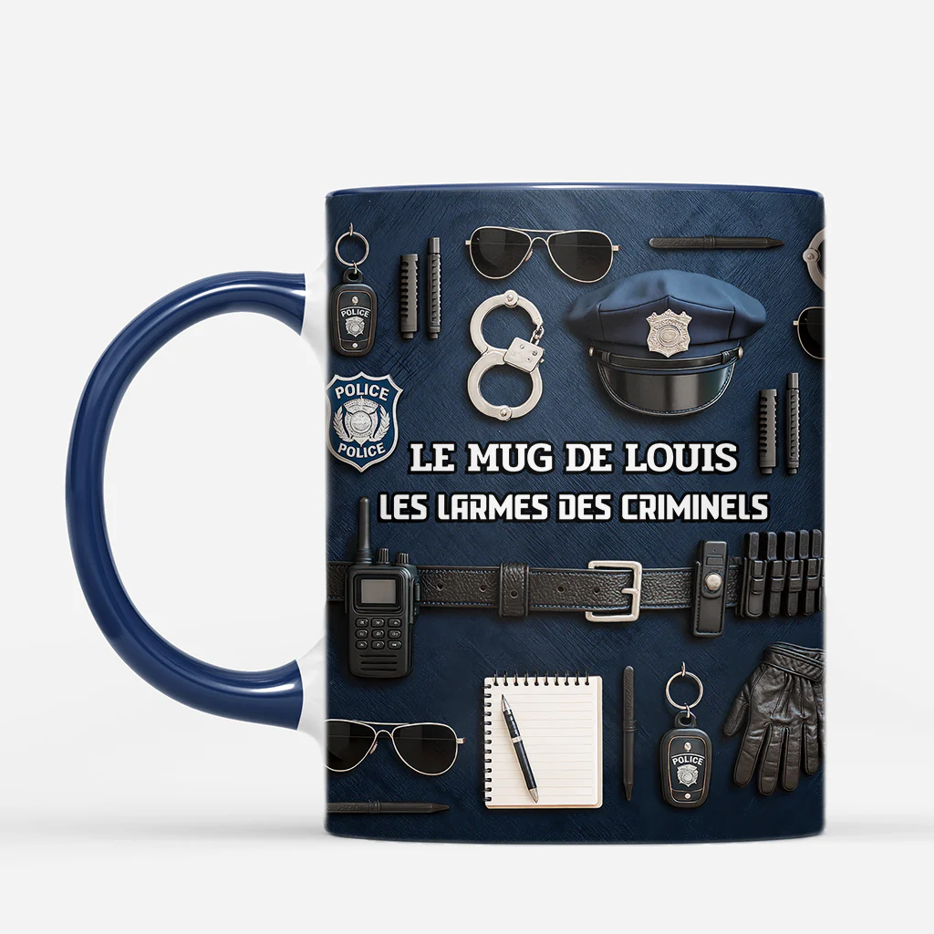 Mug Personnalisé Officier De Police Pour Femme/Homme - Les Larmes Des Criminels - Image 2