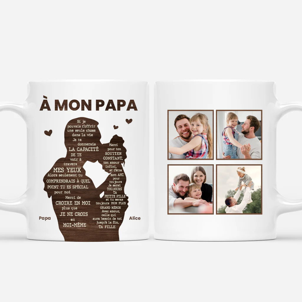 Mug Personnalisé Papa - À Travers Mes Yeux Avec Photo
