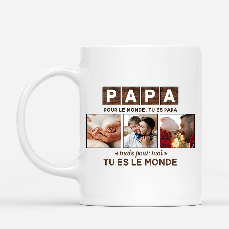 Mug Personnalisé Papa Avec Photo - Tu Es Le Monde